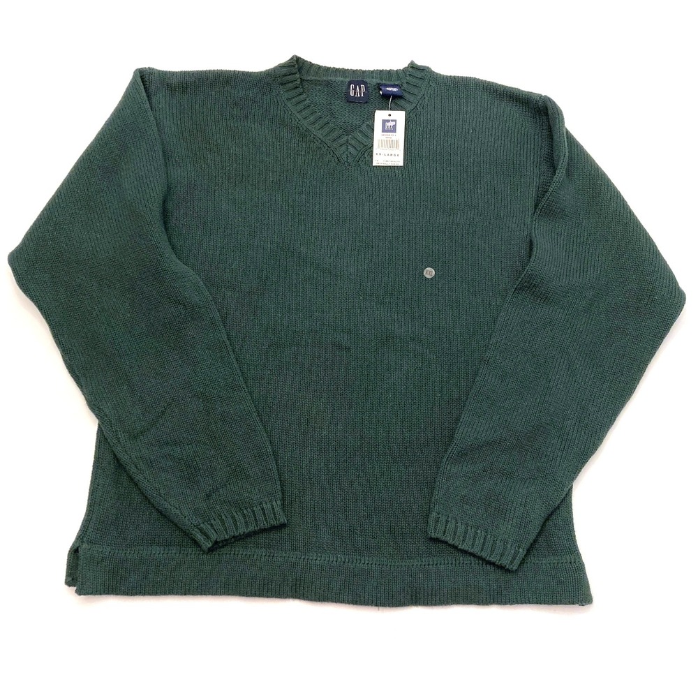 NWT‎ Gap Kids Green Pullover Sweater Boys XXL Cotton V-Neck